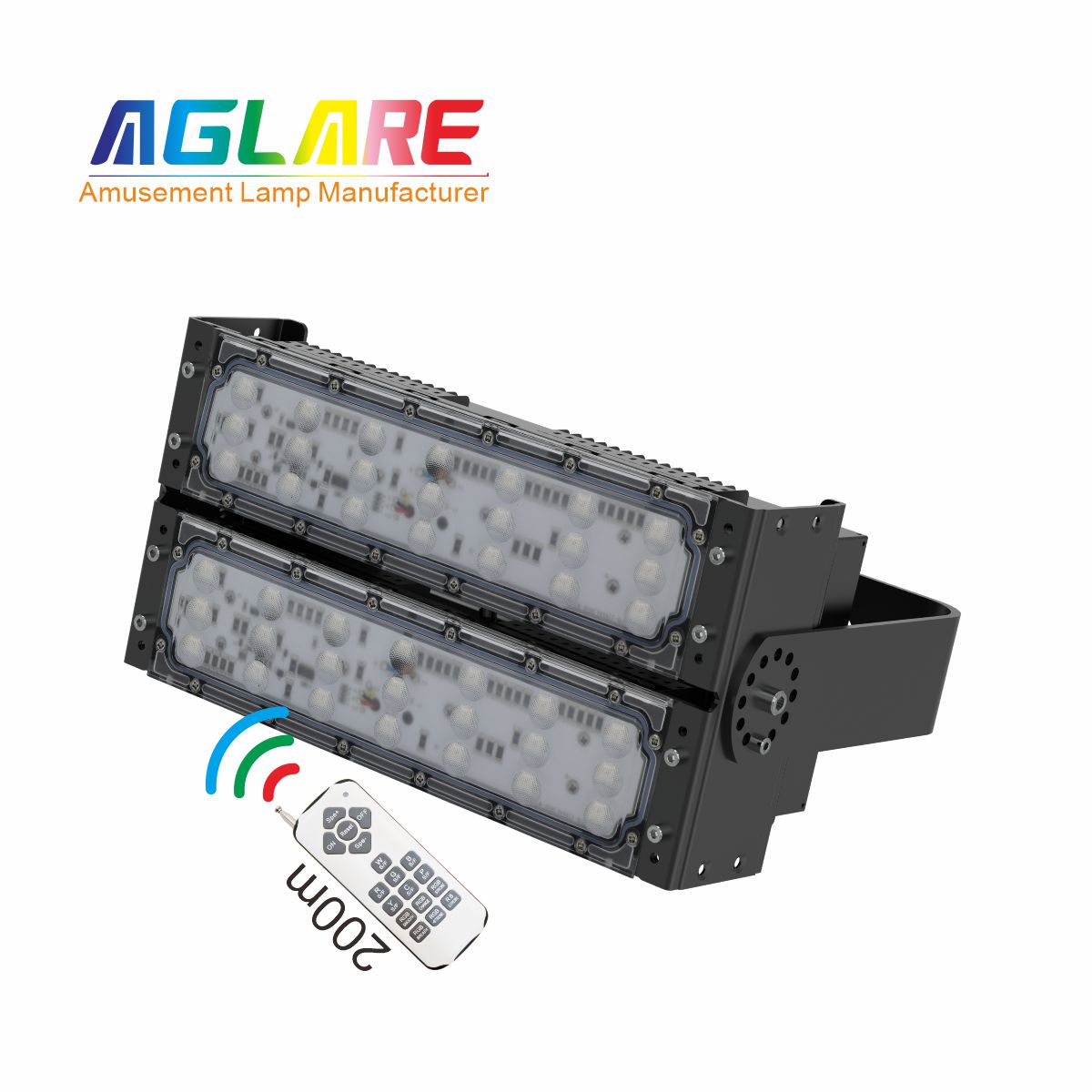 100W LED彩色泛光灯 RGB投光灯带遥浚控器